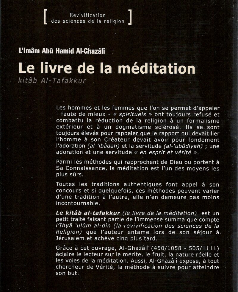 Le livre de la méditation - Kitâb At-Tafakkur -1777